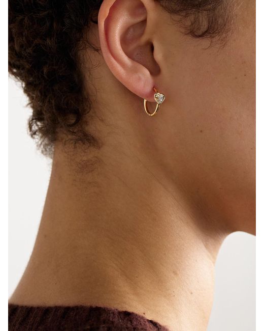 STONE AND STRAND Natural Tie The Knot 9-Karat Diamond Hoop Earrings
