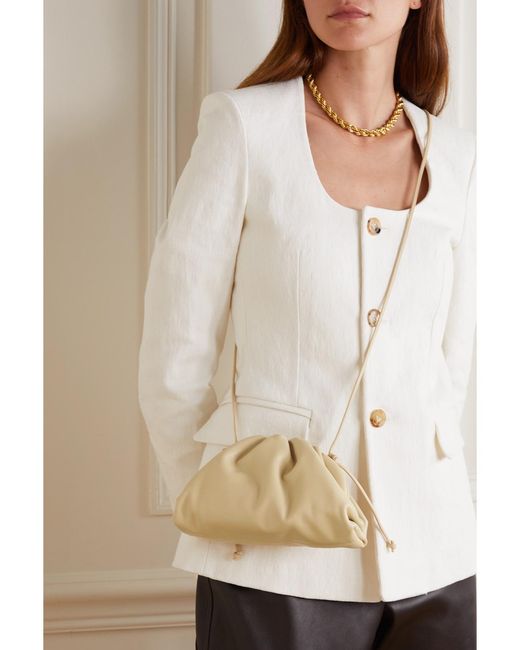 Bottega Veneta Natural Pouch Small Gathered Leather Clutch