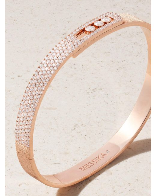 Messika Natural Move Noa Ciselé 18-Karat Rose Diamond Bangle
