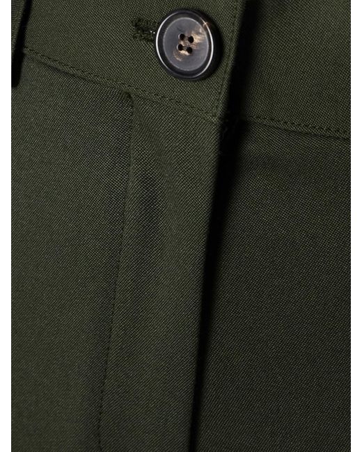 Veronica de Piante Green Avery Hose Mit Weitem Bein Aus Grain De Poudre Aus Wolle