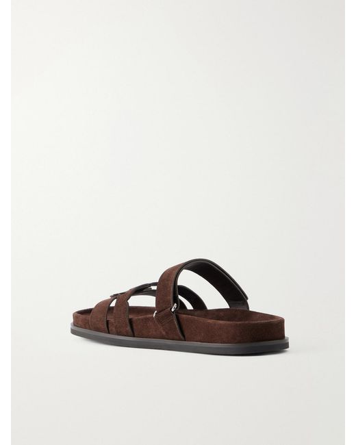 Tory Burch Brown Ines Suede Slides