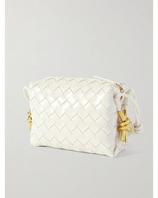 Bottega Veneta Natural Mini Drop Loop Intrecciato Leather Shoulder Bag