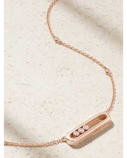 Messika White Baby Move 18-Karat Rose Diamond Necklace