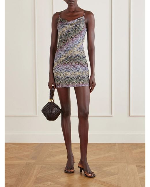 Missoni Gray Metallic Crochet Mini Dress