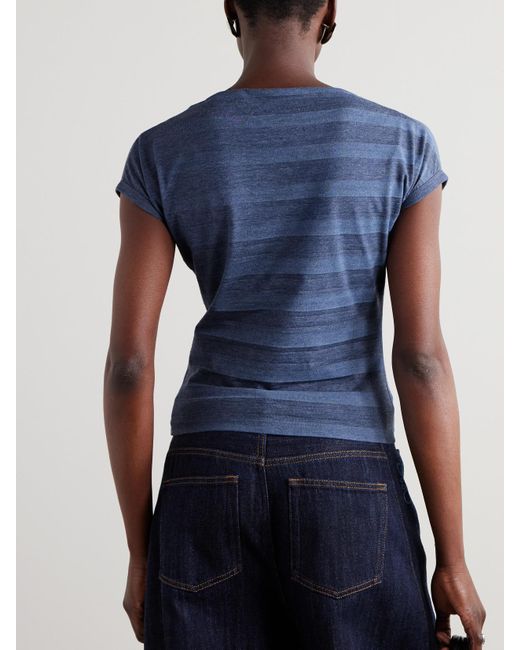 Our Legacy Blue Sailor Gestreiftes T-Shirt Aus Jersey Aus Einer Baumwollmischung
