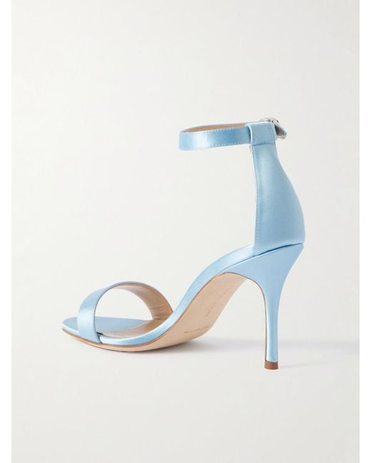 Manolo Blahnik Blue Chaos 90 Sandalen Aus Satin