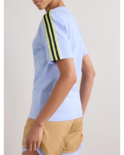 Adidas Originals Blue Wales Bonner Webbing-Trimmed Organic Cotton-Jersey T-Shirt