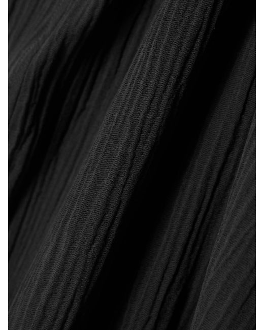 Totême  Black Midikleid Aus Krepon Aus Einer Baumwoll-Seidenmischung