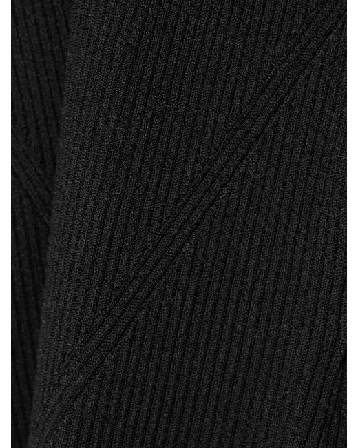 Ulla Johnson Black Edith Embroidered Ruffled Ribbed-Knit Top