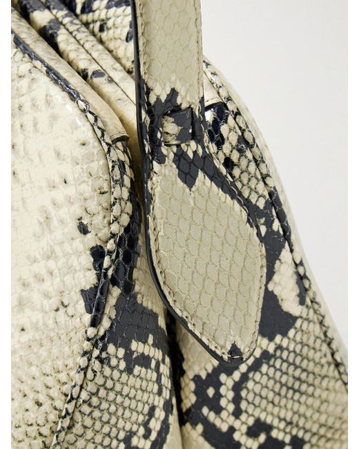 Khaite Metallic Cate Tote Aus Leder Mit Schlangeneffekt