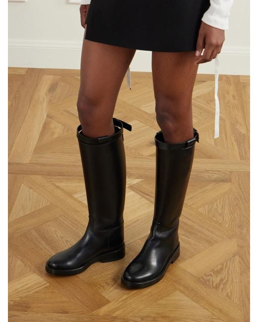 Ann Demeulemeester Black Stan Leather Knee Boots