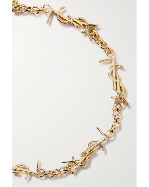 Saint Laurent Metallic Cassandre-Tone Bracelet