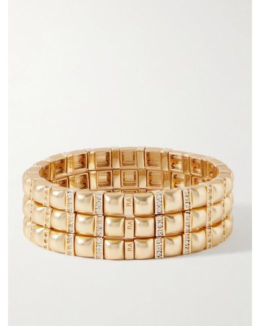Roxanne Assoulin Metallic Set Of Three-Tone Crystal Bracelets
