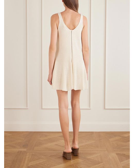 Alaïa Natural Godet Silk Mini Dress
