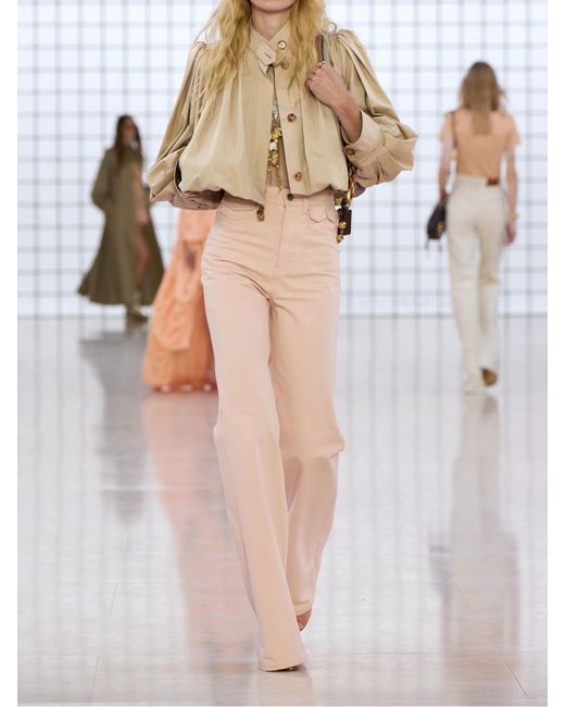 Chloé Natural Gathered Cotton-Twill Jacket
