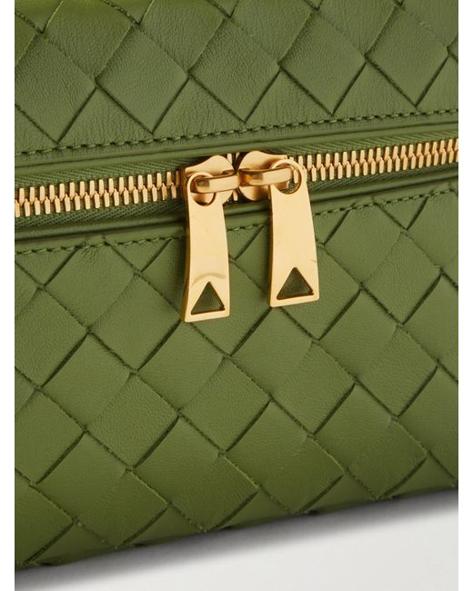 Bottega Veneta Green Bang Bang Vanity Tote Aus Intrecciato-Leder