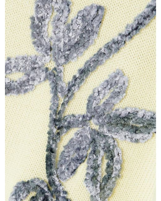 Jil Sander Natural Oversized Embroidered Wool Cardigan