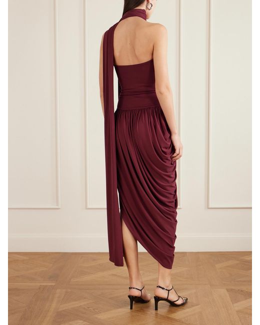 Esse Studios Red Solina Strapless Satin Maxi Dress