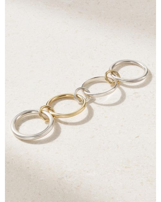 Spinelli Kilcollin Natural Cancer Set Of Four 18-Karat And Sterling Ring