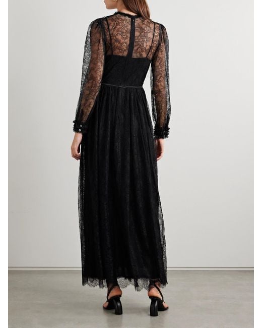 Ulla Johnson Black Josephine Chantilly Lace Gown