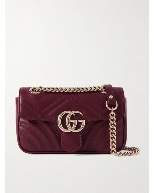 Sac Porté Épaule En Cuir À Surpiqûres Gg Marmont 2.0 Gucci en coloris Purple