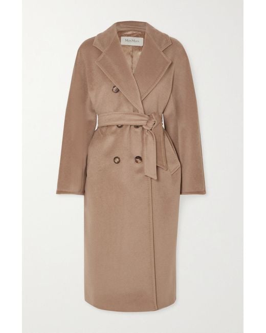 Max Mara Natural Madame 101801 Icon Double-breasted Wool And Cashmere-blend Coat
