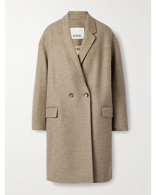 Isabel Marant Natural Efegozi Double-Breasted Wool Coat