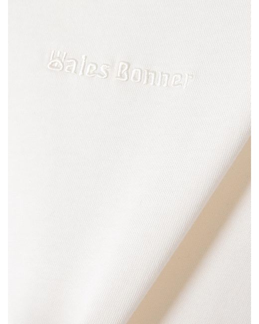 Adidas Originals White Wales Bonner Embroidered Webbing-Trimmed Organic Cotton-Jersey T-Shirt