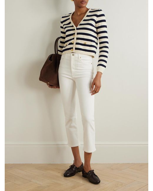FRAME White The Pencil Cropped High-Rise Slim-Leg Jeans