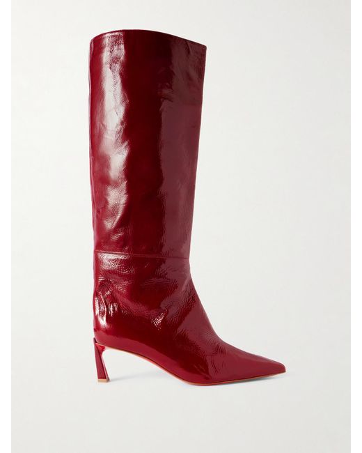 Christian Louboutin Red Condorocombo 55 Kniehohe Stiefel Aus Lackleder