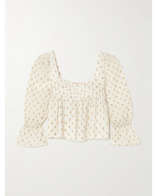 Alix Of Bohemia Natural Pryia Fil Coupé Gauze Blouse