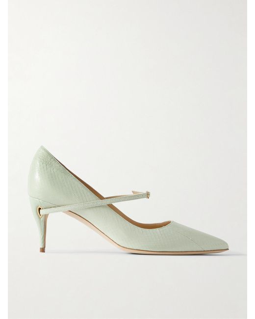 Escarpins En Couleuvre Élaphe Lorenzo 65 JENNIFER CHAMANDI en coloris White