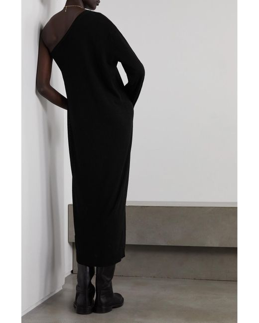Robe Midi Asymétrique En Mailles Lina Frankie Shop en coloris Black