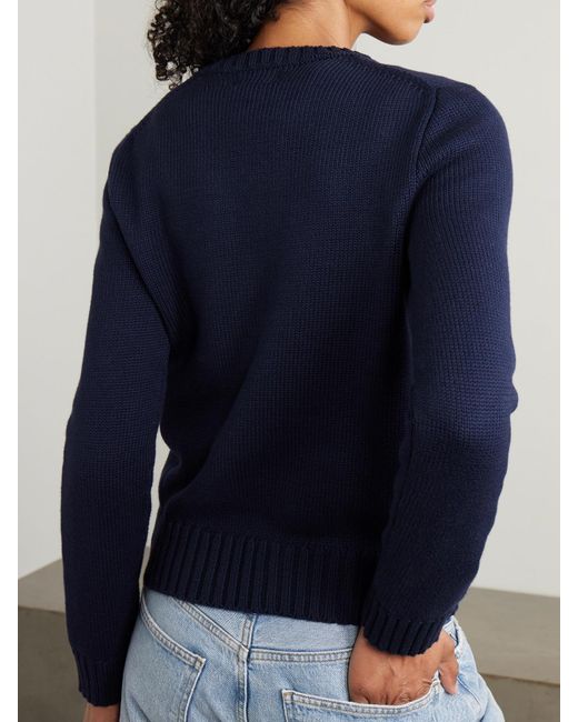 Polo Ralph Lauren Blue Flag Intarsia Cotton Sweater