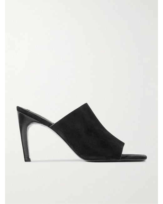 Totême  Black Mules Aus Veloursleder