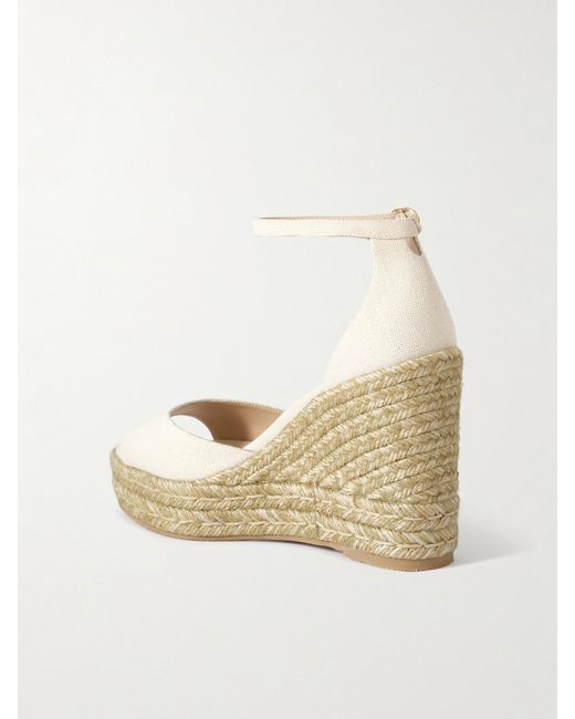 Stuart Weitzman Natural Espadrille-Wedges Aus Leinen