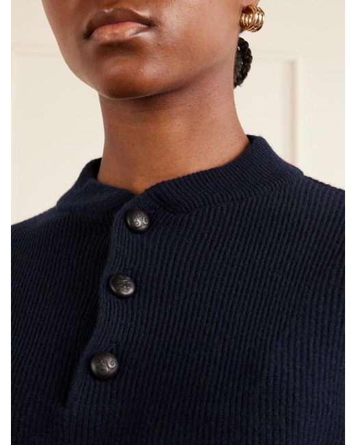 Blazé Milano Blue Highland Dorset Ribbed-Knit Wool And Cashmere-Blend Sweater