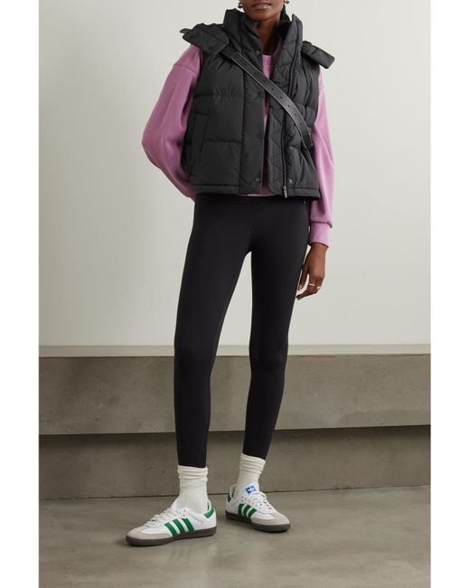 lululemon athletica Black Wunder Puff Verkürzte Daunenweste Aus Gestepptem Recyceltem Glyde-Material Mit Kapuze