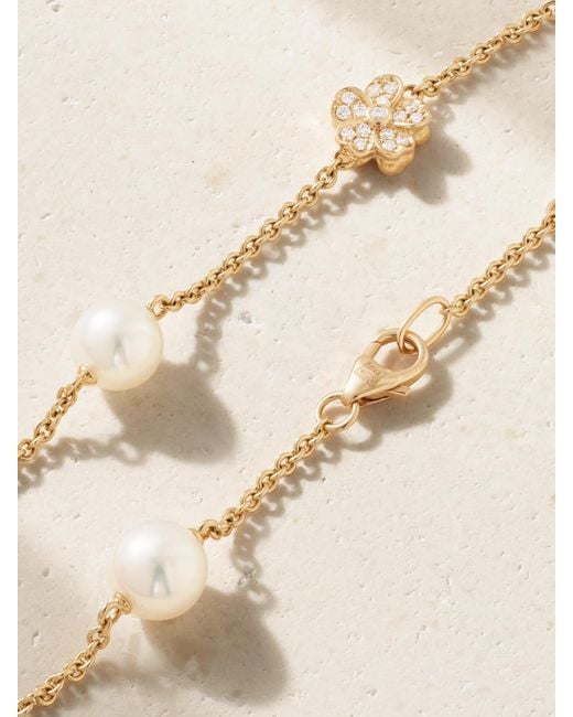 Mikimoto Natural 18-Karat, Diamond And Pearl Bracelet