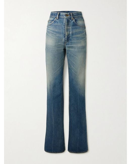 Saint Laurent Blue High-Rise Bootcut Jeans
