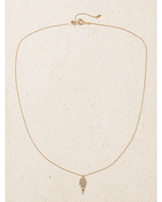 PERSÉE Natural Hand Of Fatima Kette Aus 18 Karat Mit Diamanten