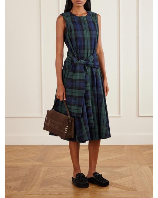 J.W. Anderson Blue Checked Cotton-Cloque Mini Dress