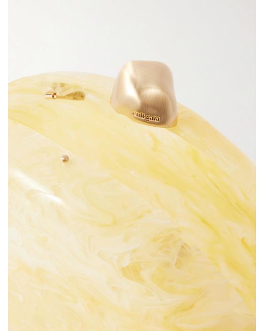Cult Gaia Yellow Eviana Marble-Effect Clutch