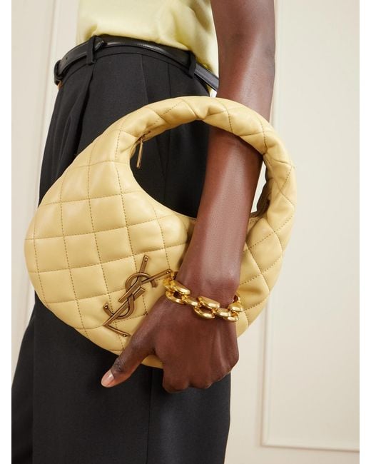 Saint Laurent Metallic Icarino Matelassé Leather Tote
