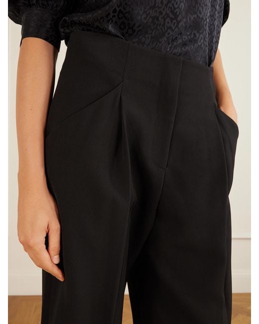 Veronica Beard Blue Kenneth Stretch-Crepe Wide-Leg Pants