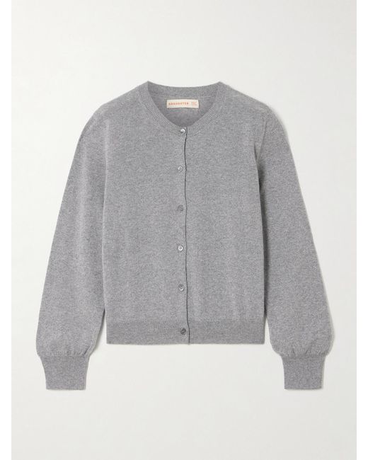 &Daughter Gray Enya Mélange Cashmere And Cotton-Blend Cardigan