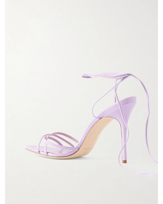 Manolo Blahnik Pink Leva 105 Leather Sandals