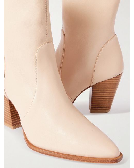 Stuart Weitzman Natural Jolene Leather Ankle Boots