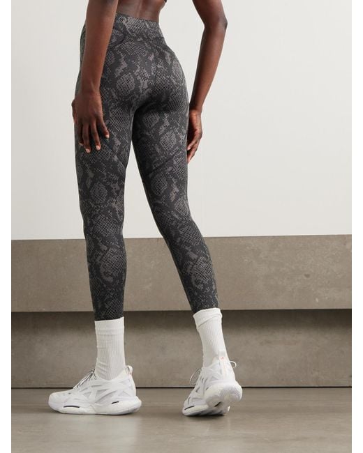 Adidas By Stella McCartney Gray Leggings Aus Recyceltem, Bedrucktem Stretch-Material