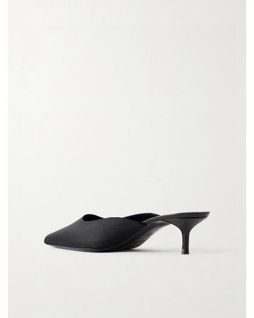 Staud White Sebastian Satin Mules